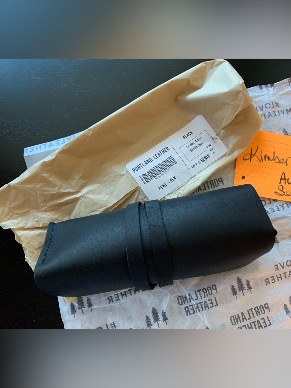 Portland Leather Goods Artist Pencil Case - Black